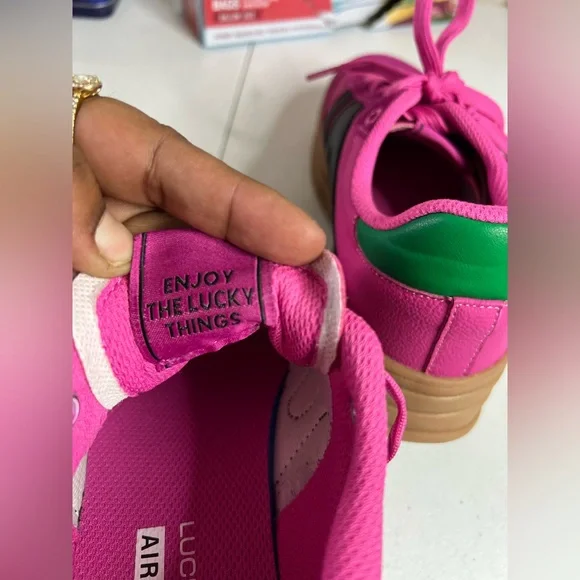 LUCKY STEP Women's Platform Sneakers Gum Sole Pink Retro Comfy Chunky US 7 - Picture 6 of 8